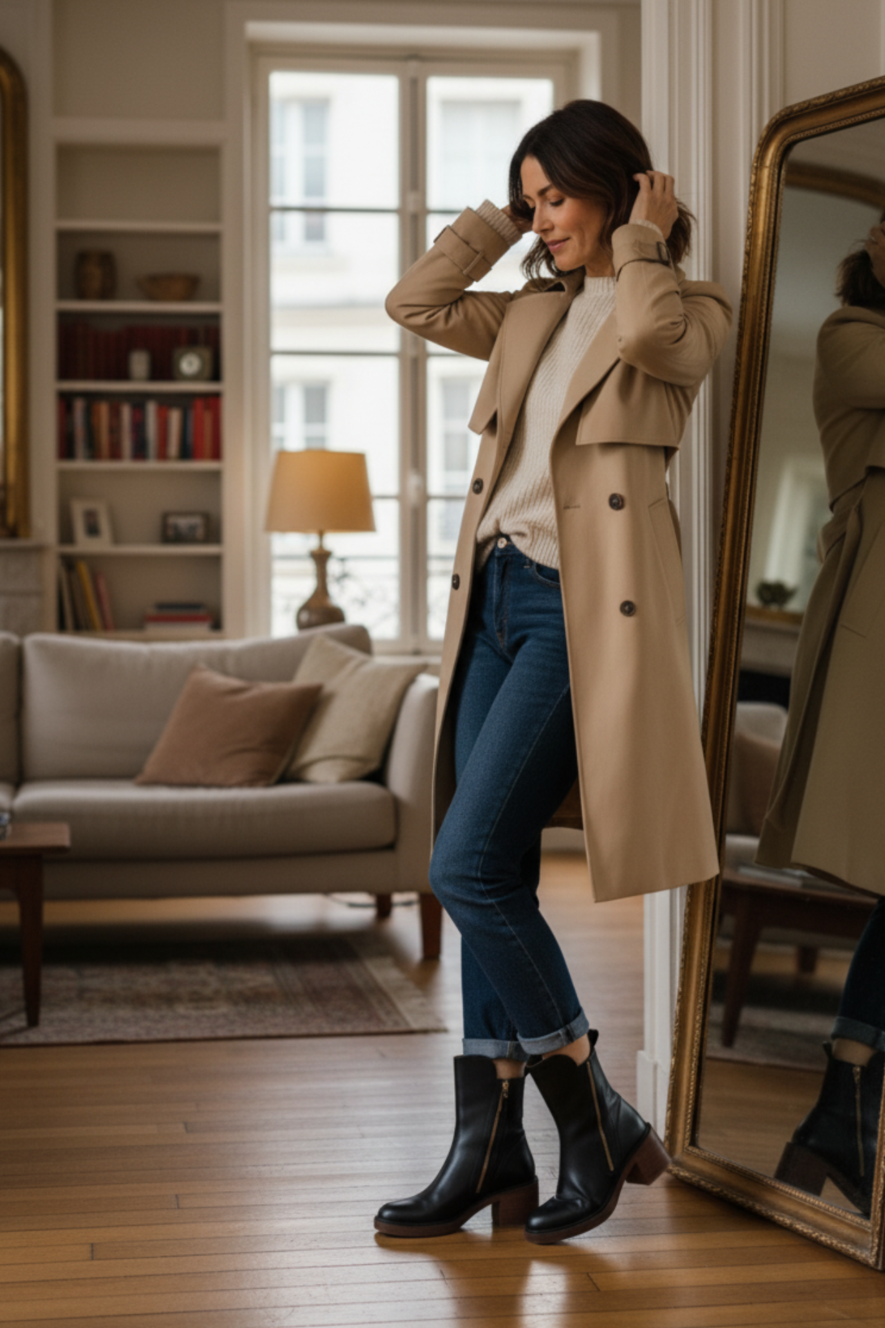 JORINE™ | Svart støvletter med komfortabel hæl, elegante og tidløse